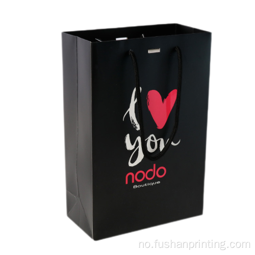 Fasjonabel svart kosmetisk shopping gaveposepose